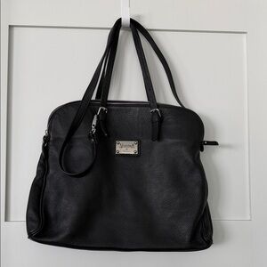 Valentina Black Leather Tote Bag